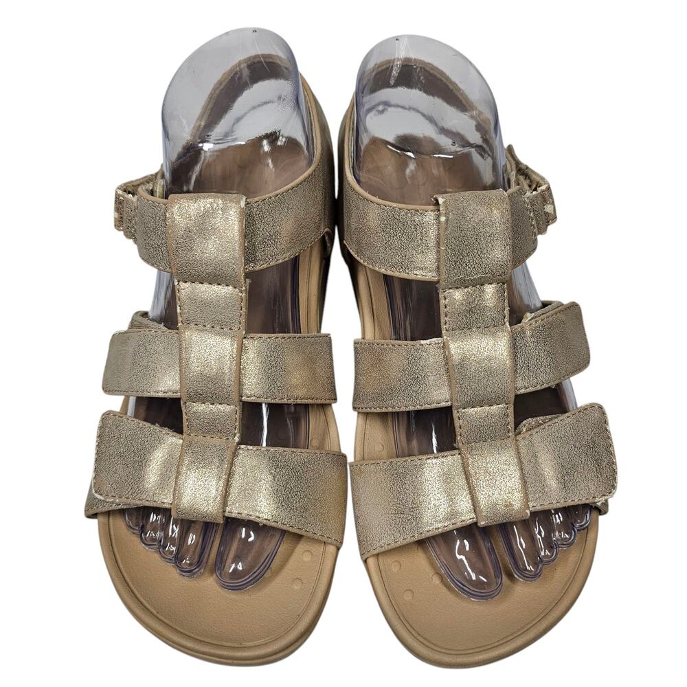 Vionic Tami Backstrap Platform Wedge Metallic San… - image 1